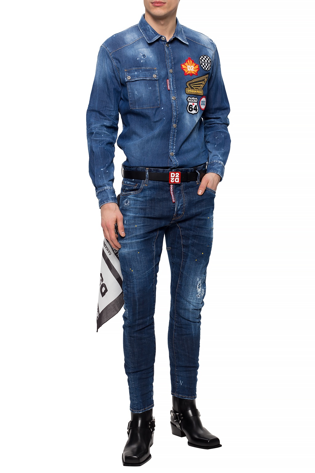 Dsquared2 Patched denim shirt